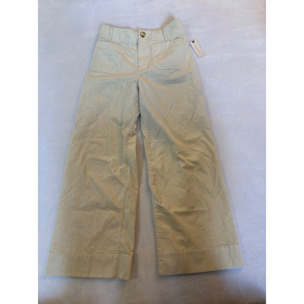 Maeve Anthropologie The Colette Corduroy Wide Leg Pants Ivory 26 NWT